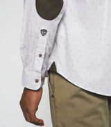 White and khaki printed casual shirt JULES