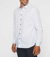 White and navy printed casual shirt JULES