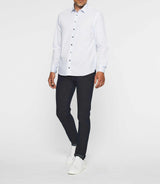 Chemise casual imprimé blanc et marine JULES