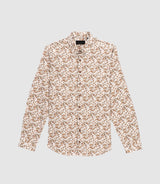 Khaki Floral Print Shirt Jackibt