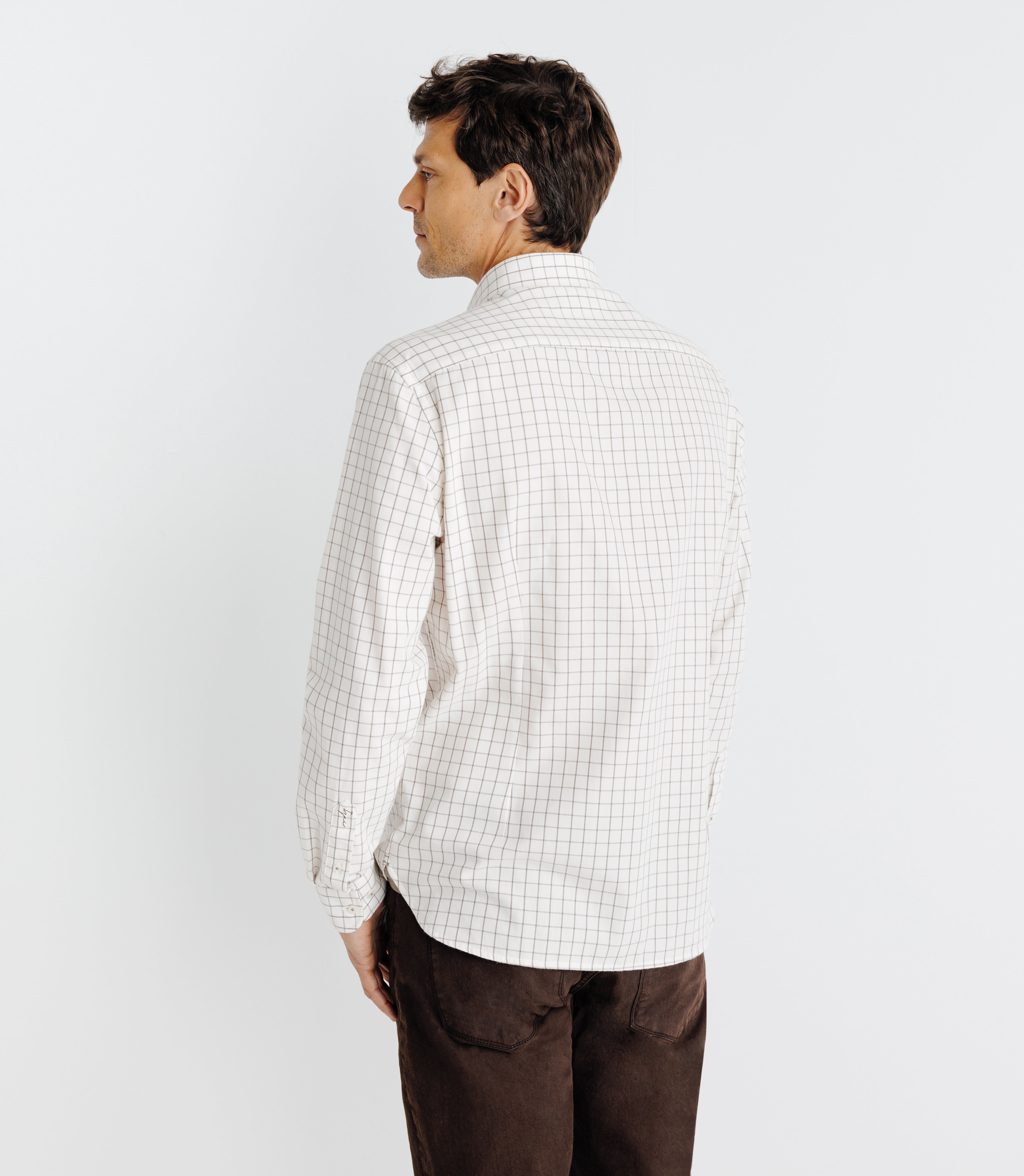 Chemise avec carreaux beige - IZAC