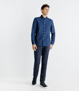 Chemise col boutonné bleue - IZAC