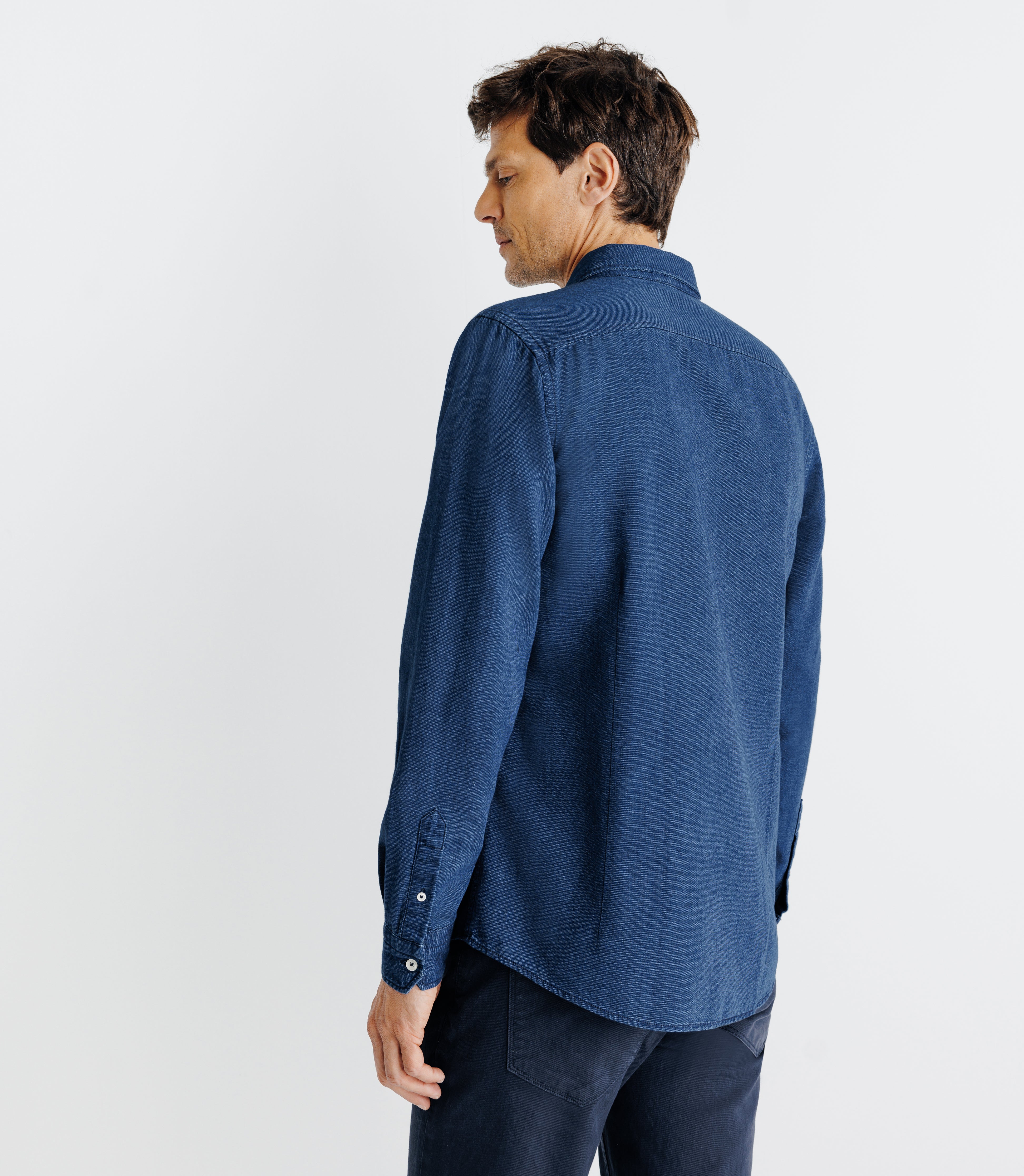 Chemise col boutonné bleue - IZAC