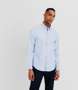 Chemise casual à coudières bleue