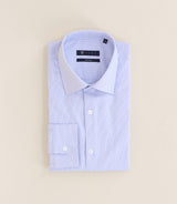 Chemise 100% coton sans repassage bleue