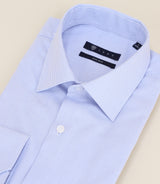 Chemise 100% coton sans repassage bleue