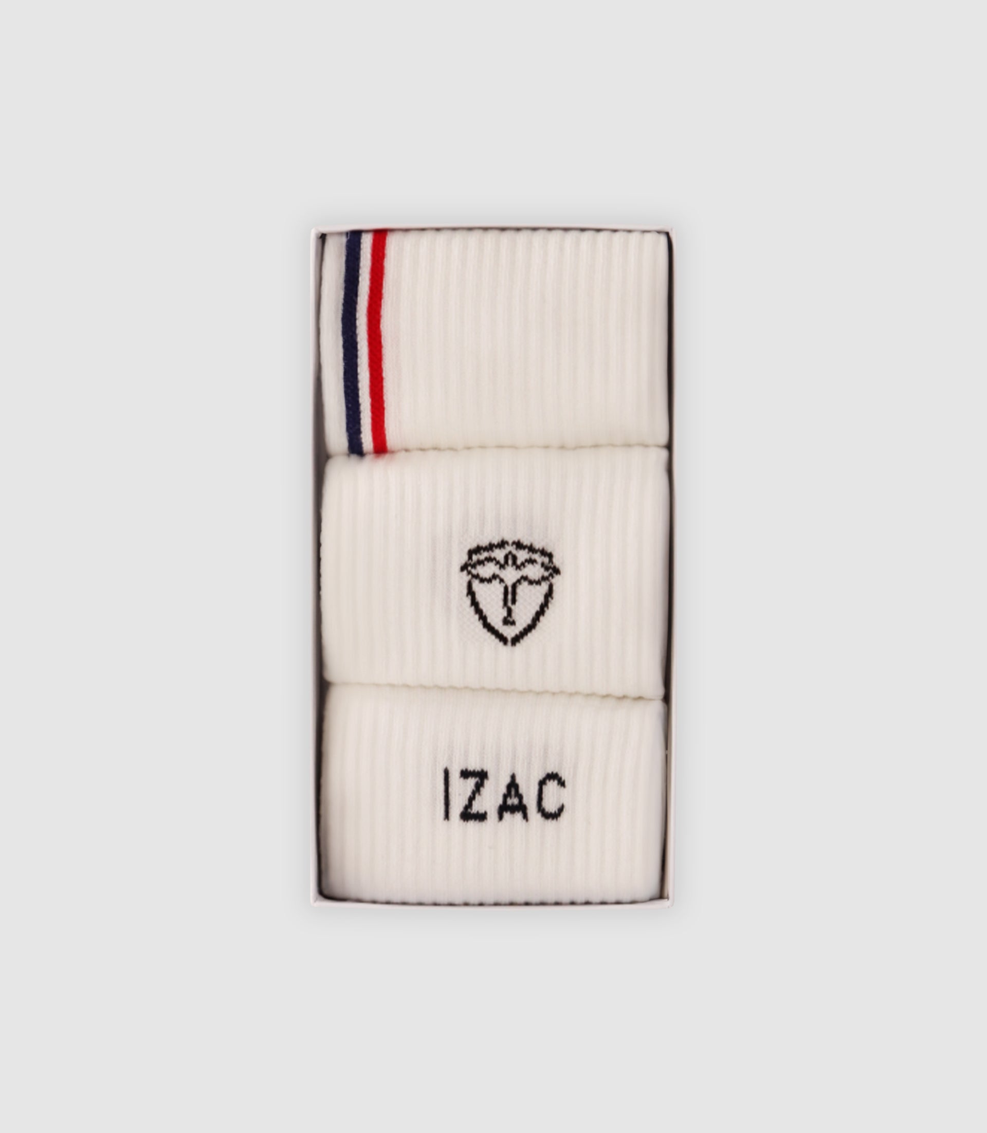 Sock box with white logo