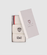 Sock box with white logo