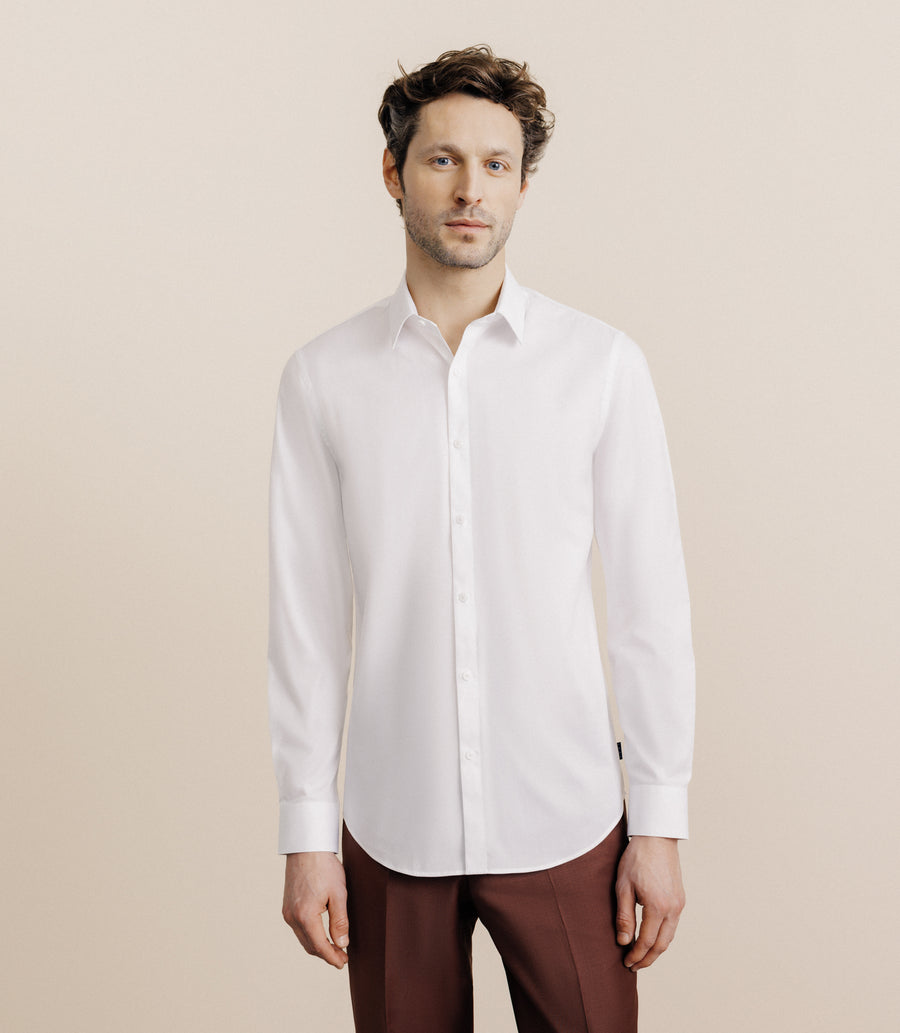 French collar shirt ecru white