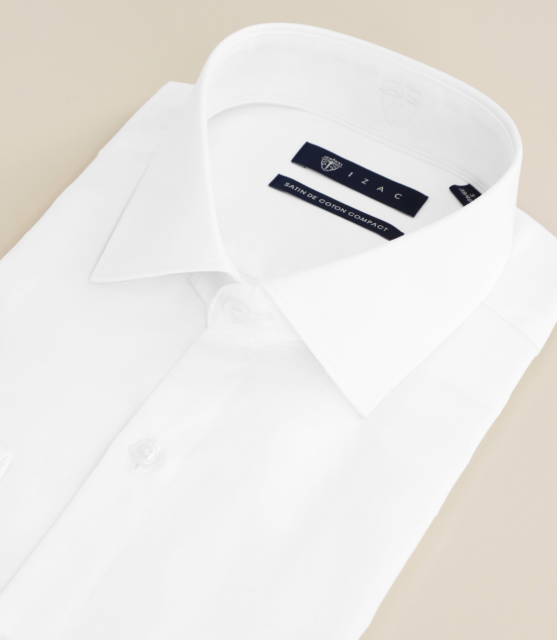 White cotton satin city shirt