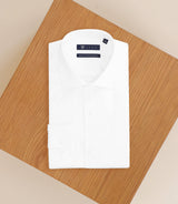 White cotton satin city shirt