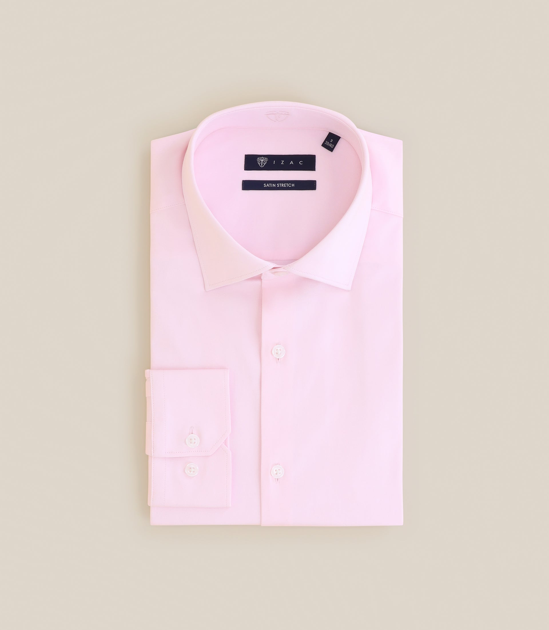 Pink cotton satin adjusted shirt