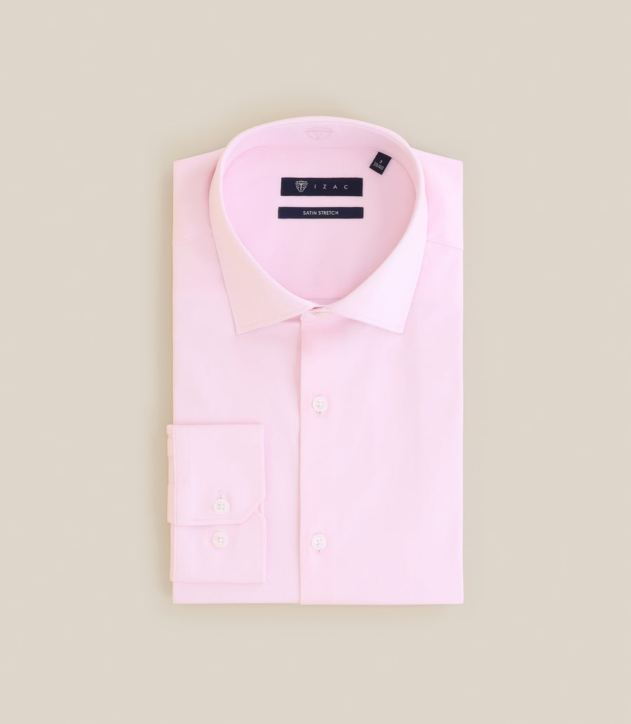 Off white cotton satin shirt pink c pink c