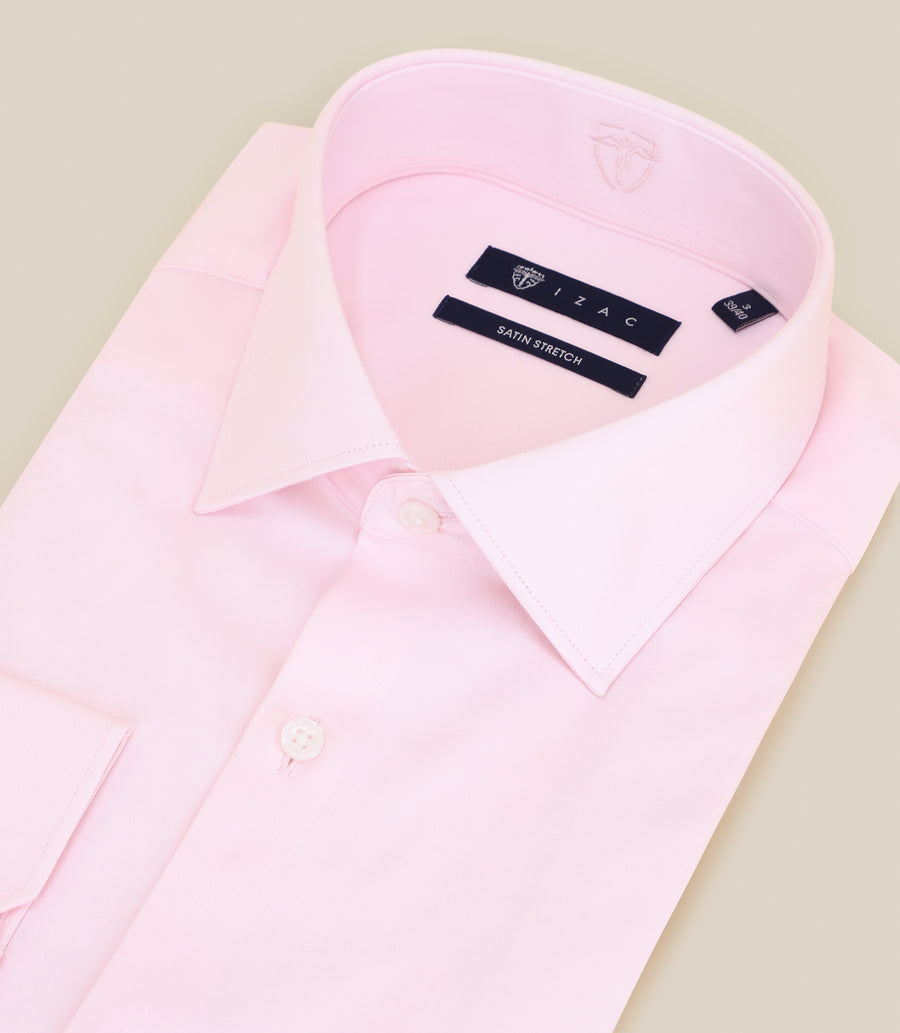 Off white cotton satin shirt pink c pink c