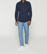 MELCHIOR regular navy pique shirt