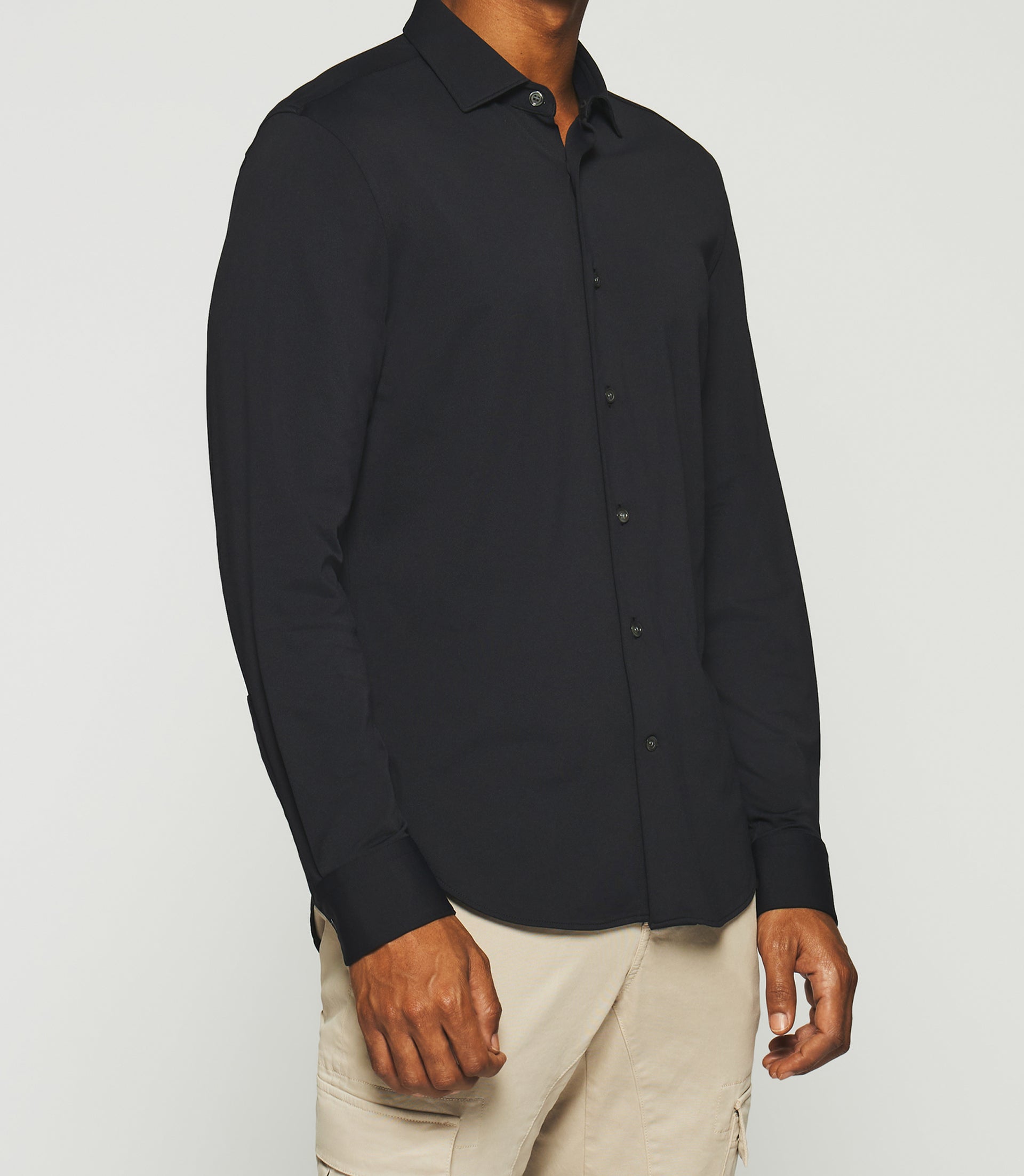 MELCHIOR regular black pique shirt