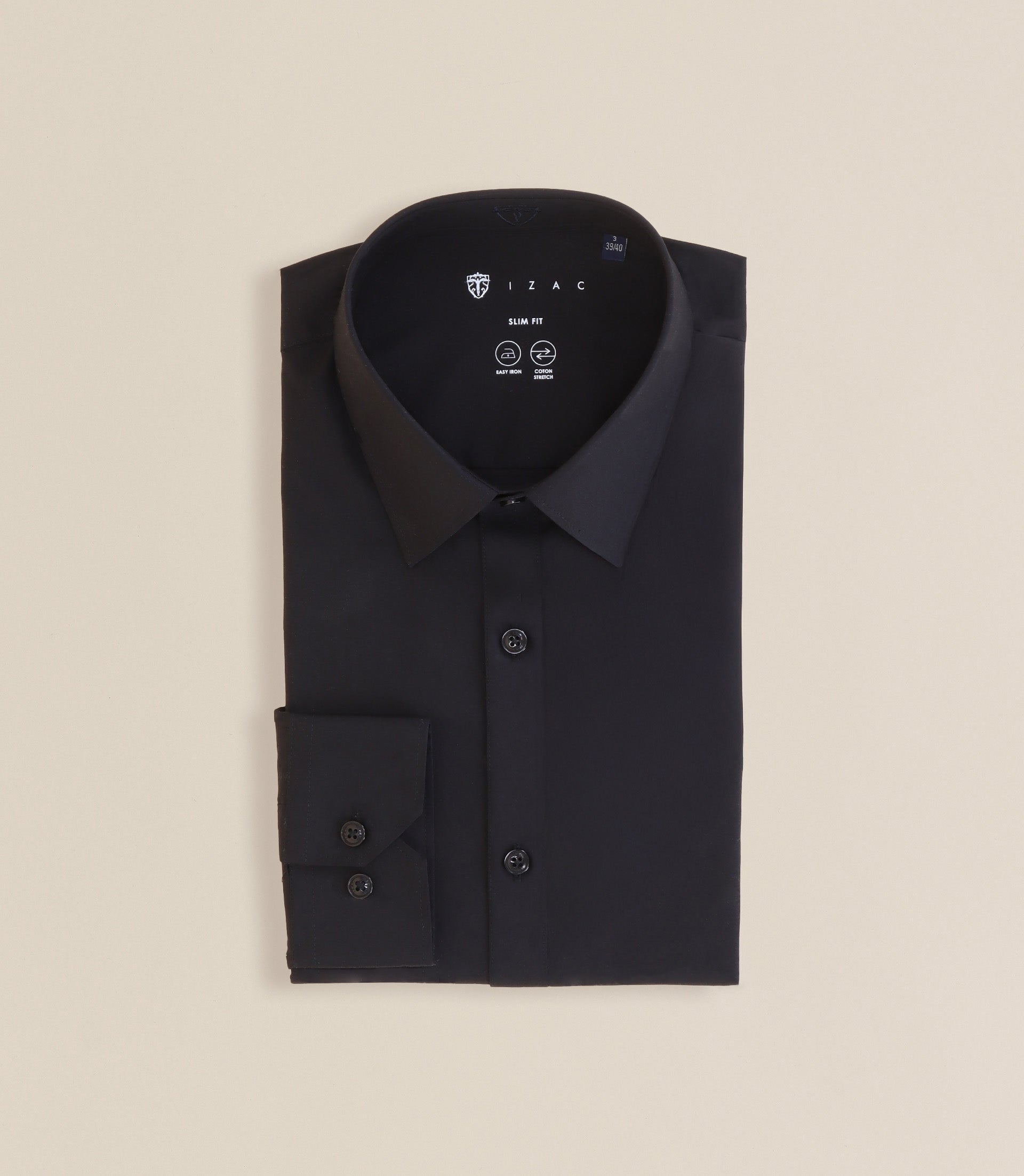 Chemise col français noire