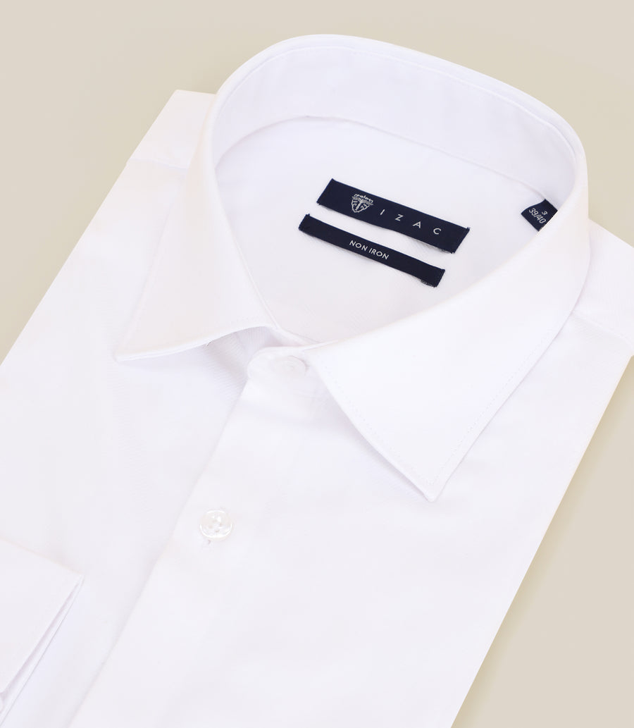 White wrinkle-resistant twill shirt