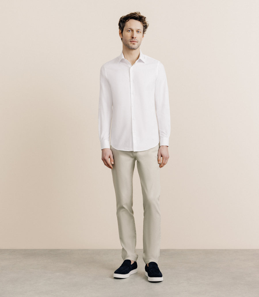 White wrinkle-resistant twill shirt