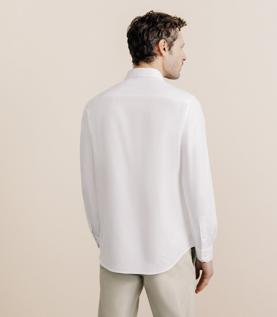 White wrinkle-resistant twill shirt