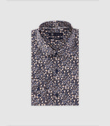 Chemise imprimée fleurs marine