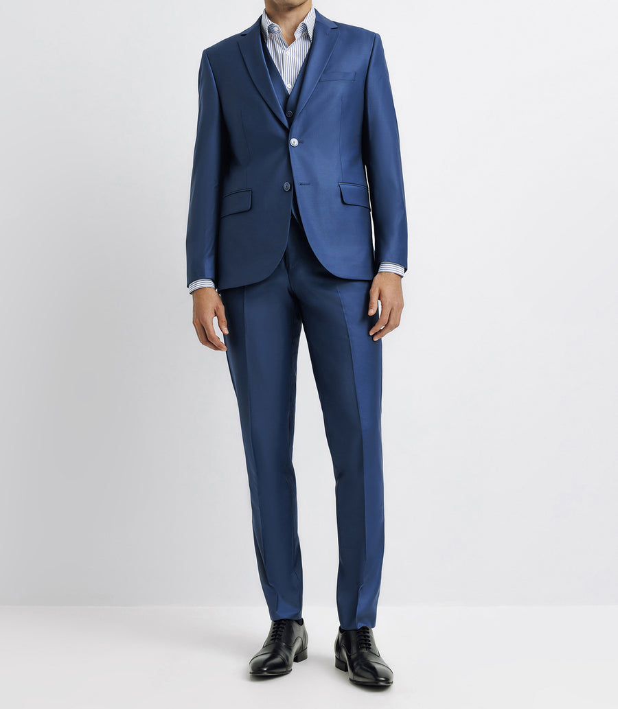 FAVORI 2-button suit in blue wool