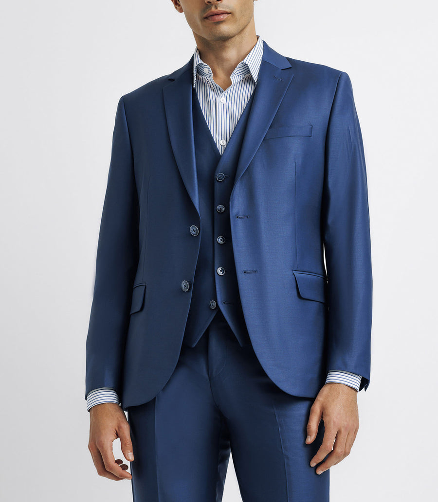 FAVORI 2-button suit in blue wool