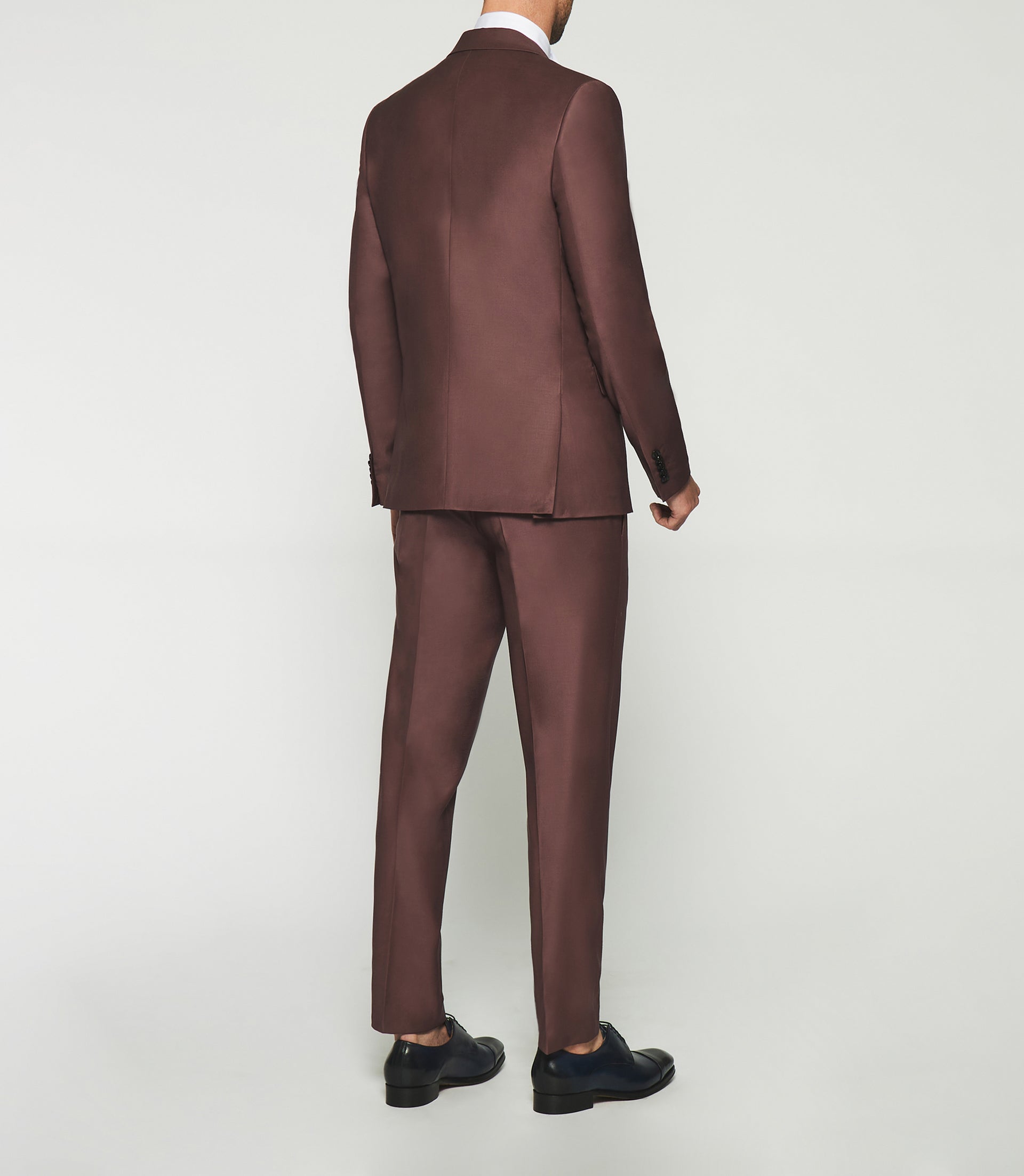 2-button suit in raspberry wool FAVORI