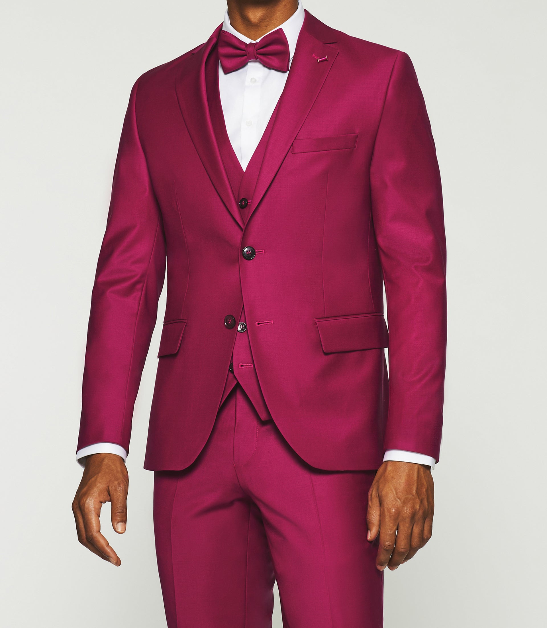 FAVORI 2-button wool suit in fuchsia pink