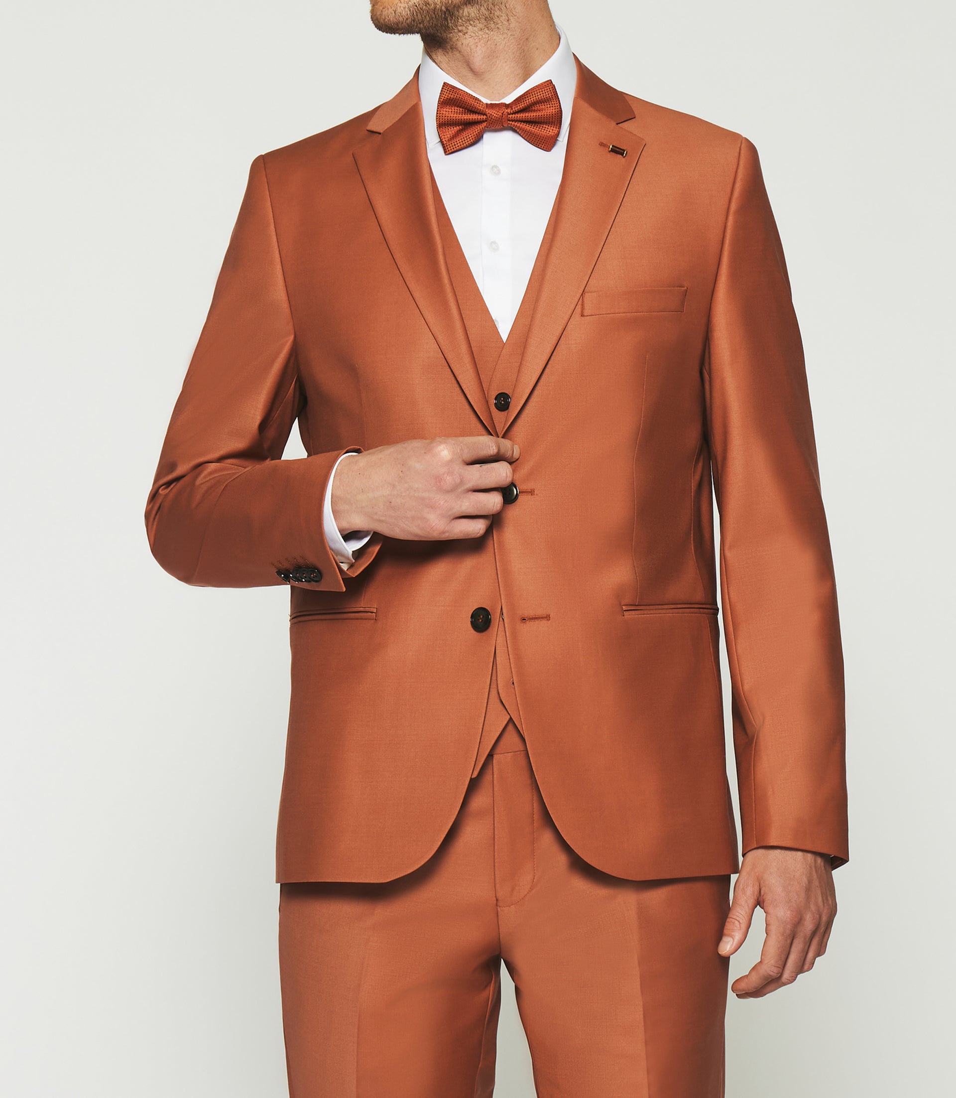 Orange wool 2 button suit FAVORI