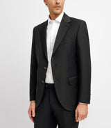 100% black wool suit