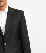 100% black wool suit