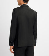 100% black wool suit