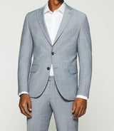 Light blue checkered suit 2 rail buttons