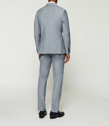 Light blue checkered suit 2 rail buttons