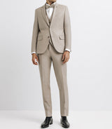 2 beige wool suit costume