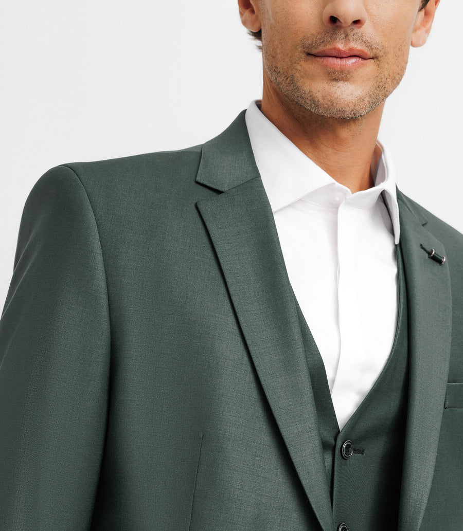 2-button suit GREEN wool