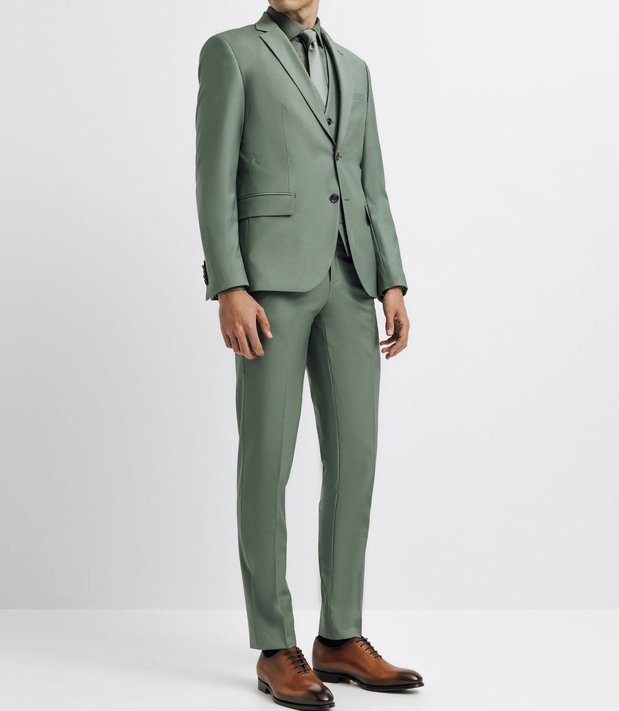 2-button wool suit LIGHT-GREEN