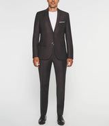 2-button formal suit in burgundy wool LIMONE