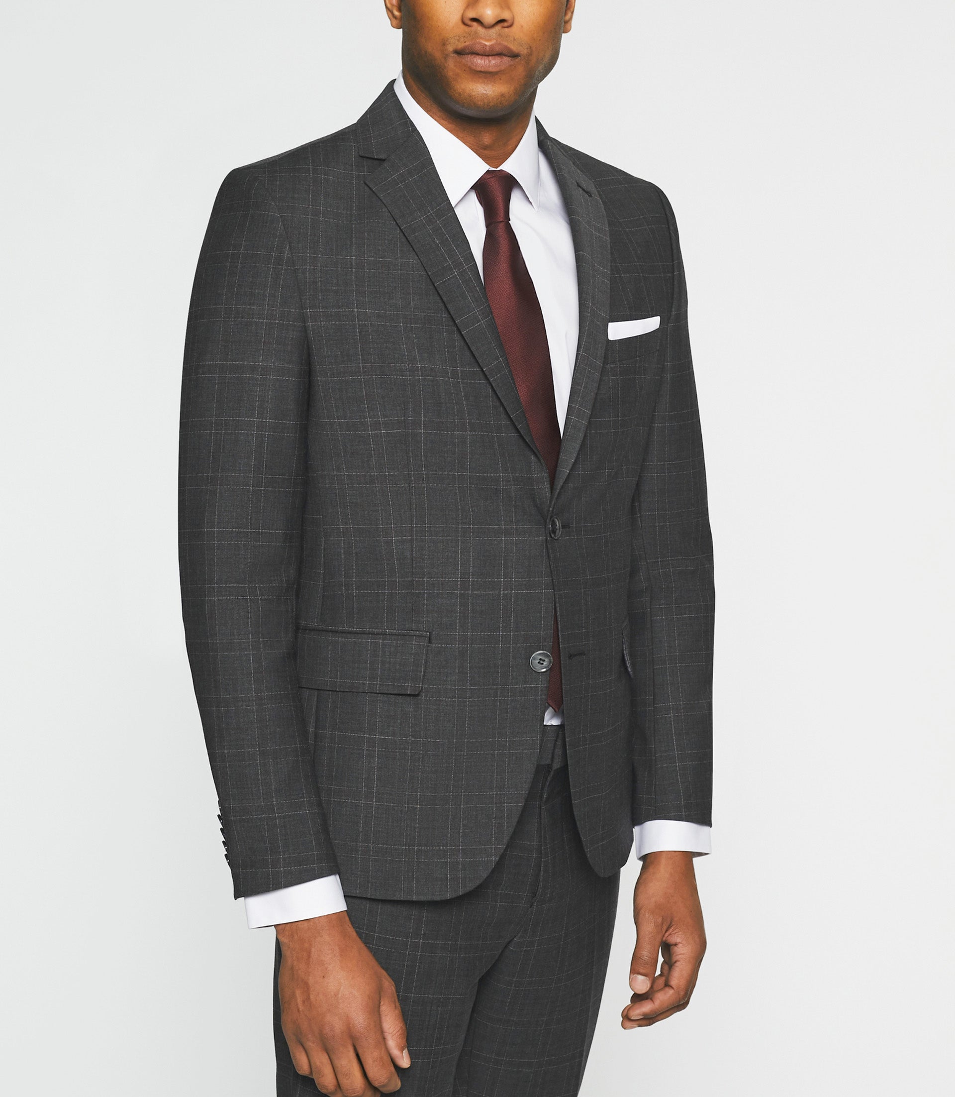 LYNX grey checkered suit