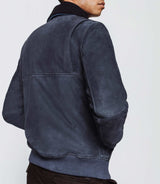 Wagon" navy suede jacket