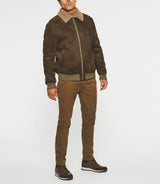 Blouson suède marron QUENTIN