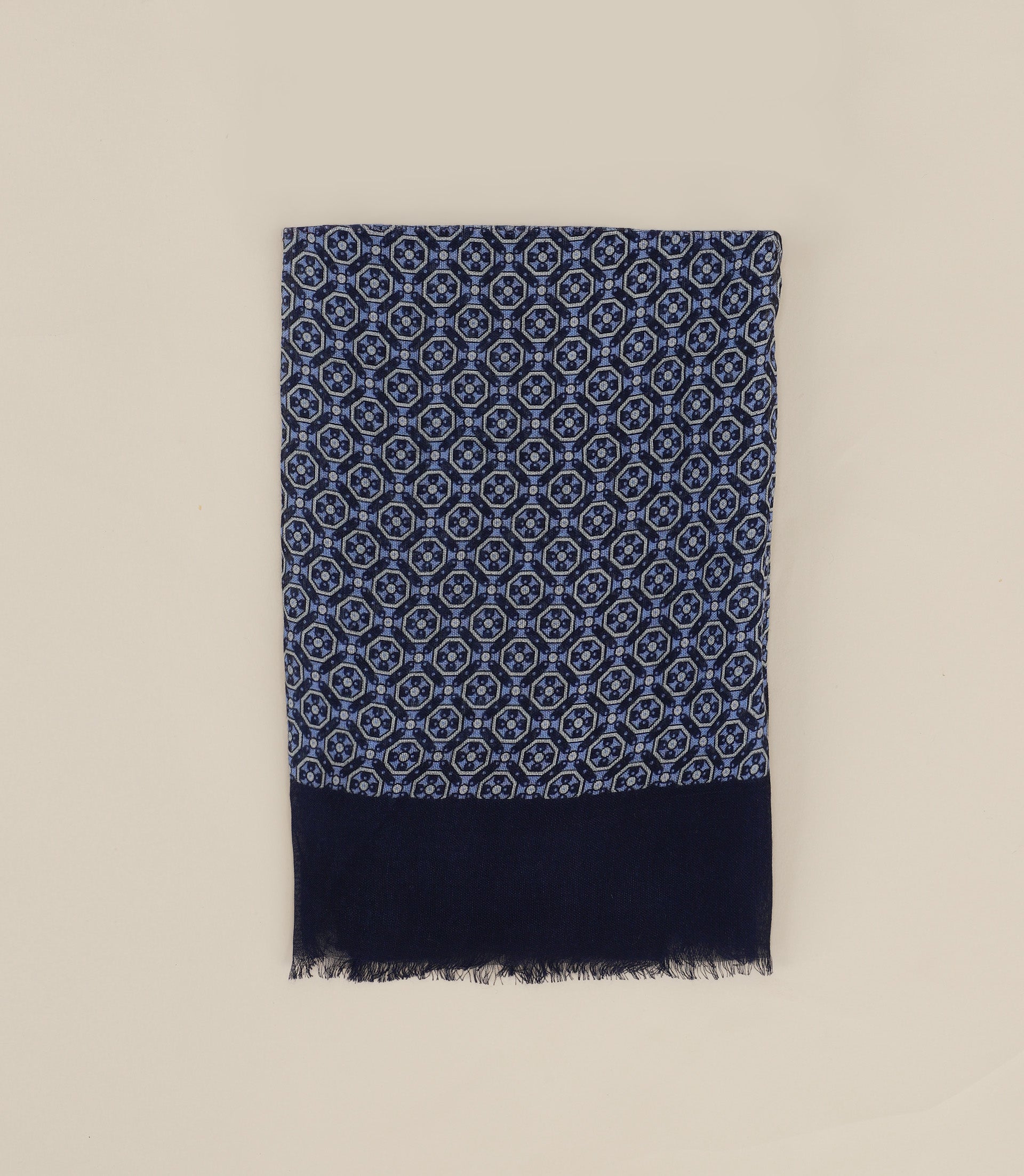 Navy patterned scarf