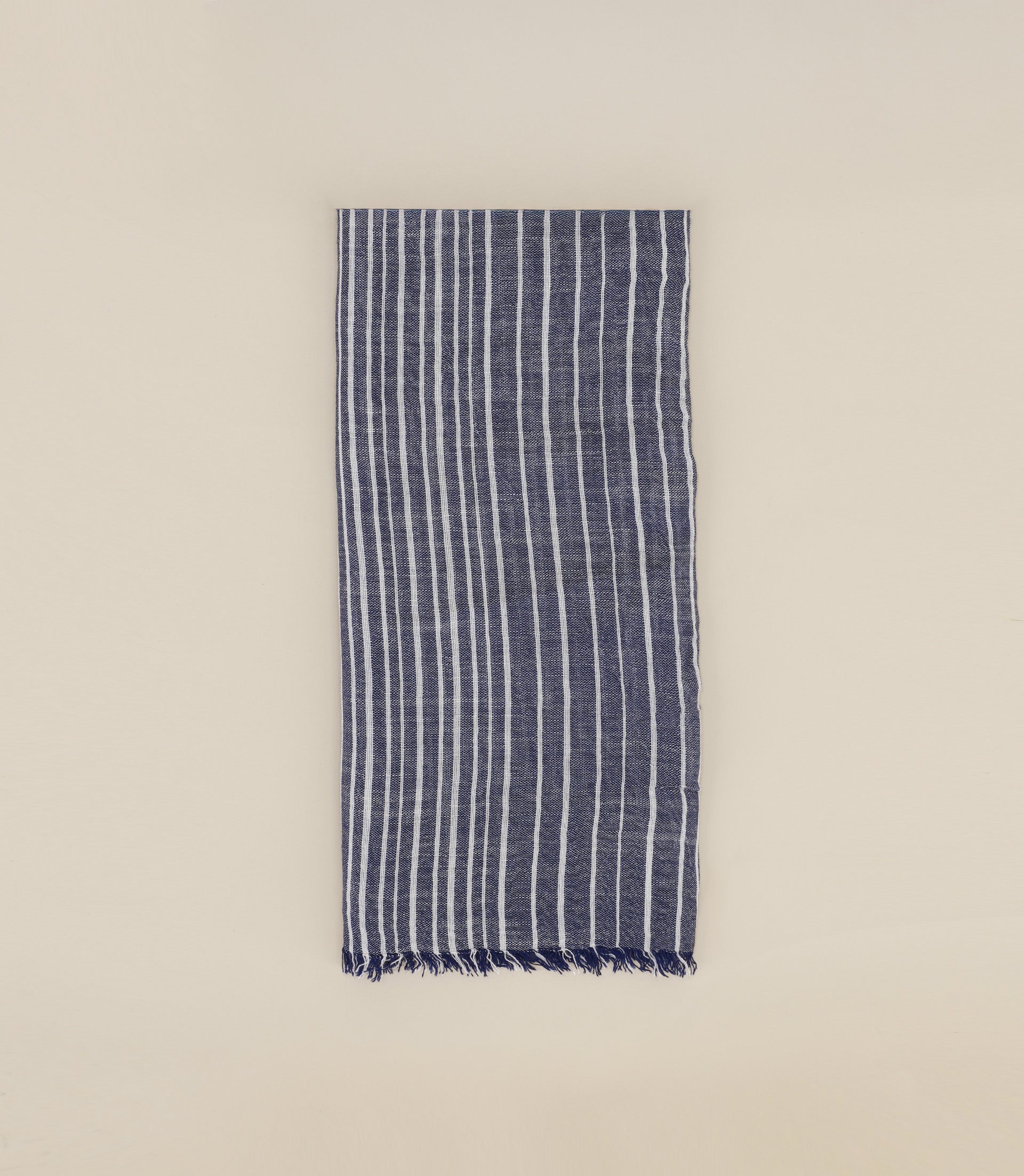 Indigo contrasting striped scarf