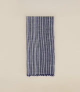 Indigo contrasting striped scarf