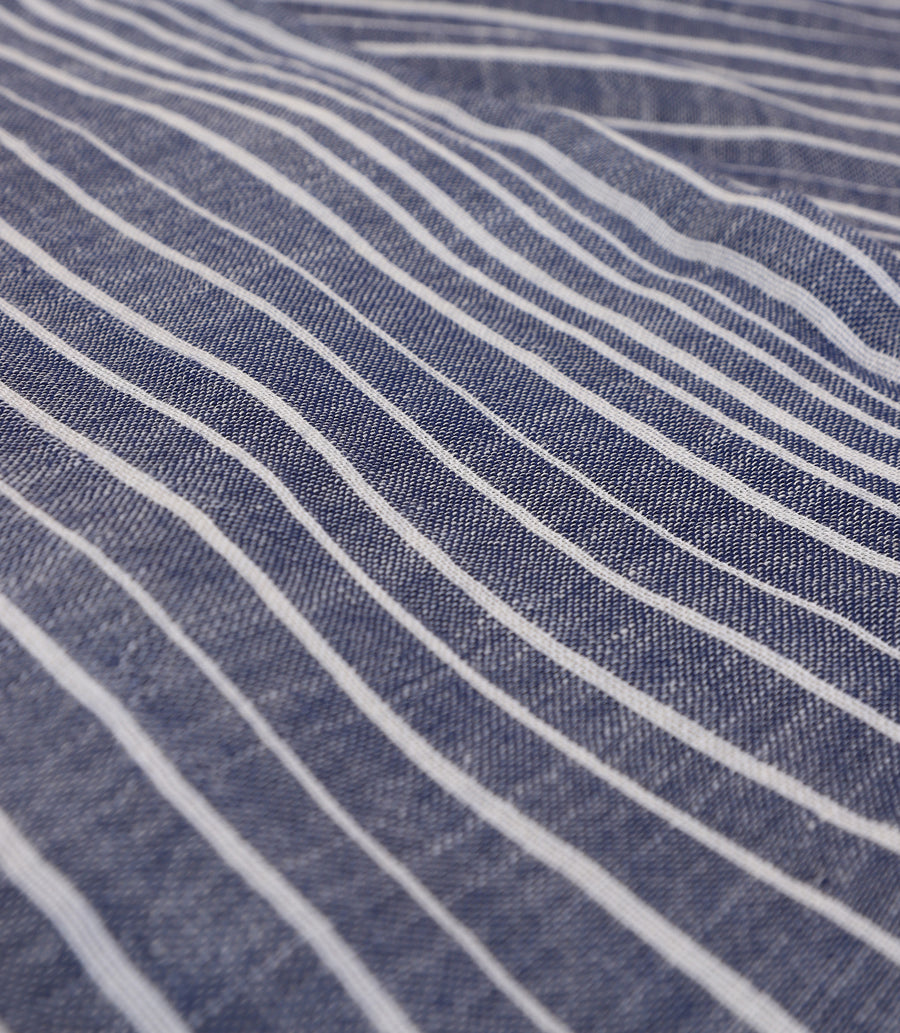 Insigo indigo scarf with contrasting stripes