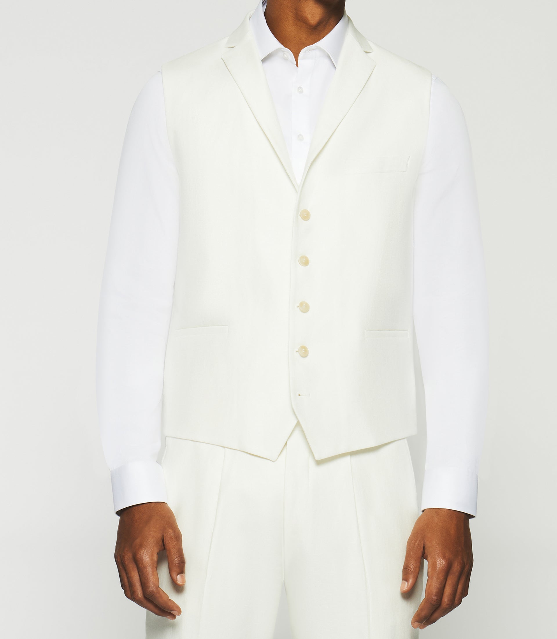 White linen and cotton suit vest JCACTUS