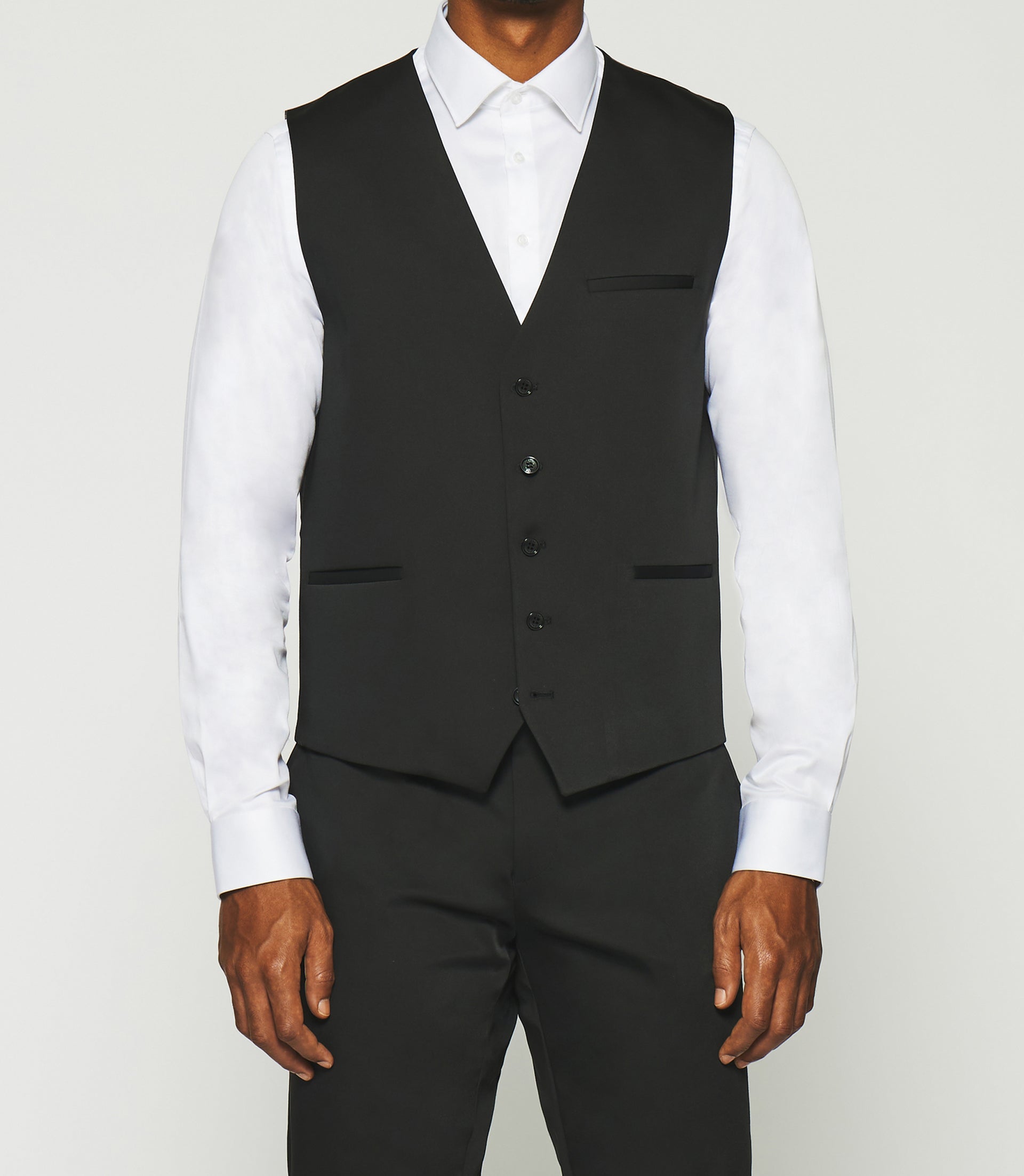 Black technical fabric suit vest JIONAC