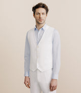 100% white linen vest