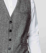 Gilet tweed gris - IZAC